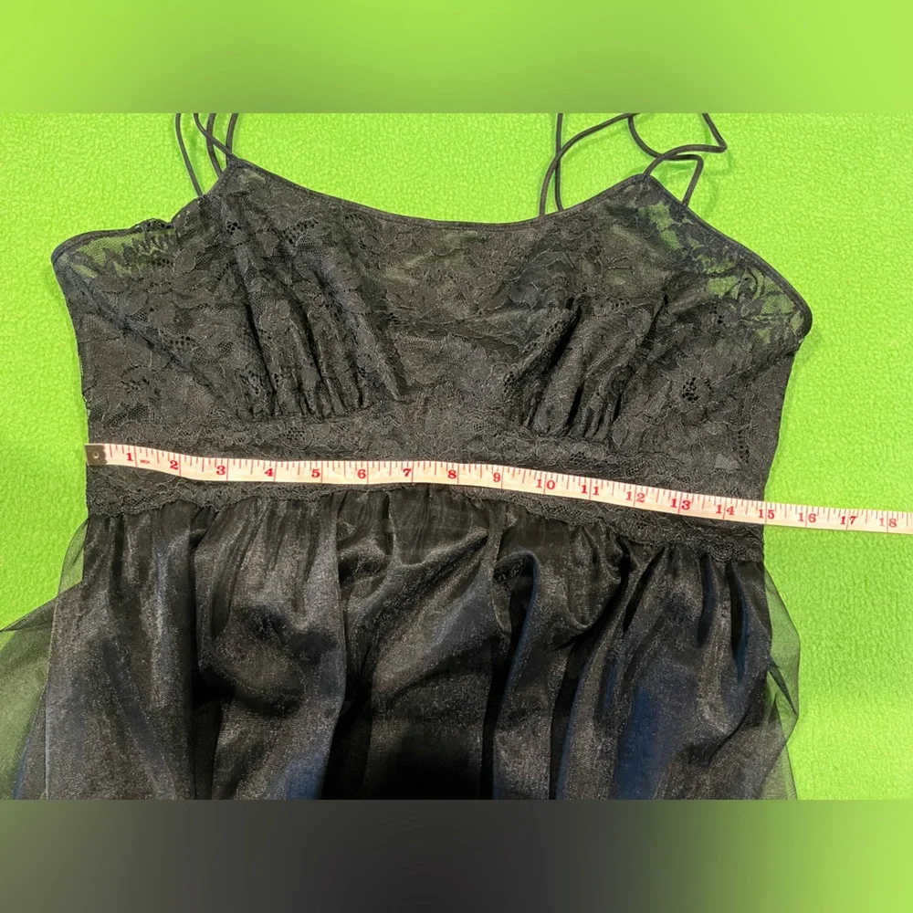 Vintage VANITY FAIR Sheer Overlay Spaghetti Straps Negligee Nightie Party Dress - Picture 10 of 13